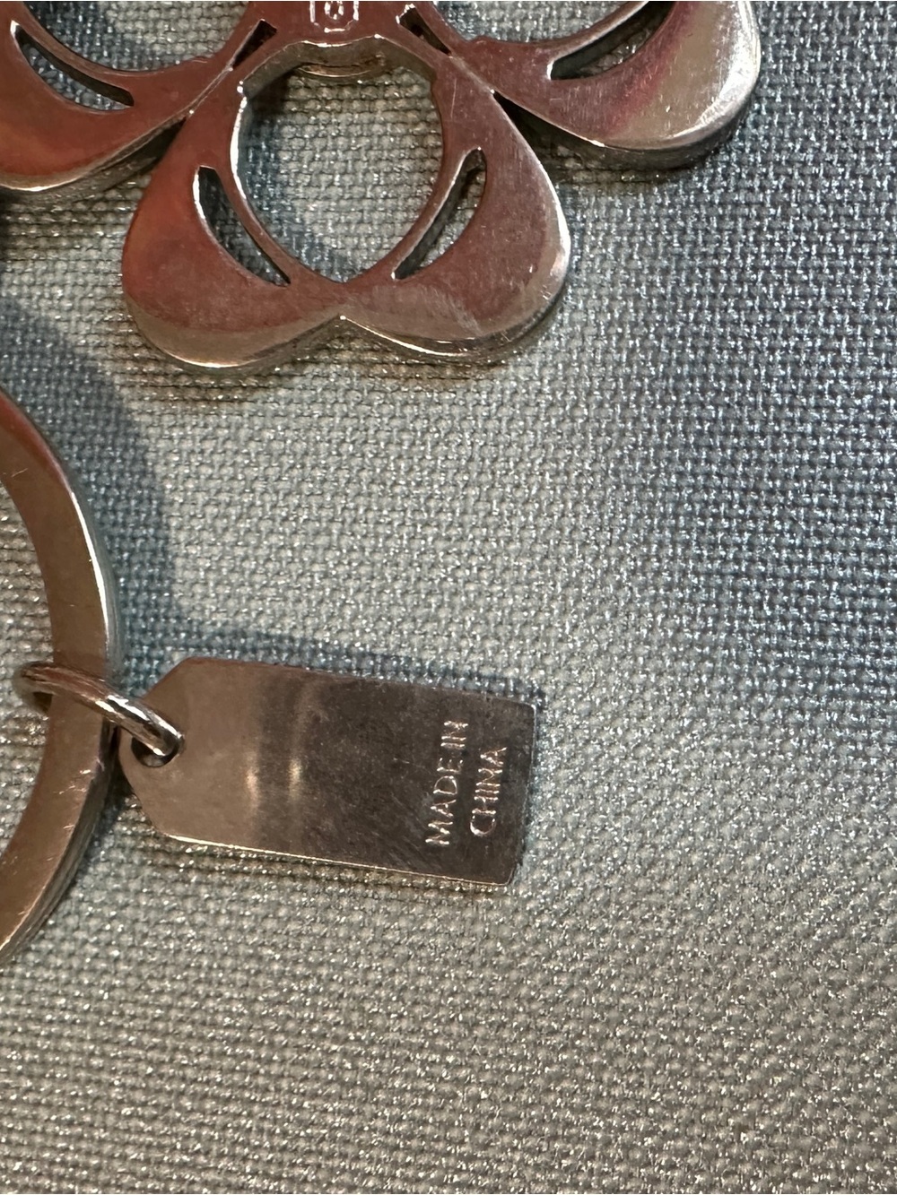 Coach Bag Cluster Charm Key Chain (Missing one charm) pink silver tone - Picture 7 of 9